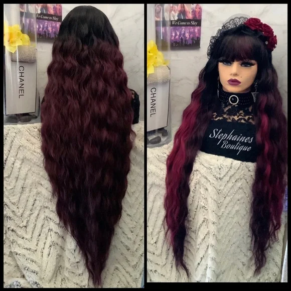 Human Hair blended no lace front Bang wig